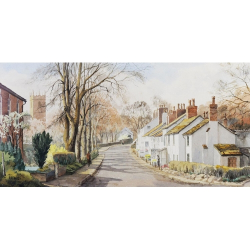 137 - R H FAWKES (TWENTIETH CENTURY) WATERCOLOUR ‘Prestbury’ Signed, titled and dated 1979 15 ¼” x 30 ¼” (... 