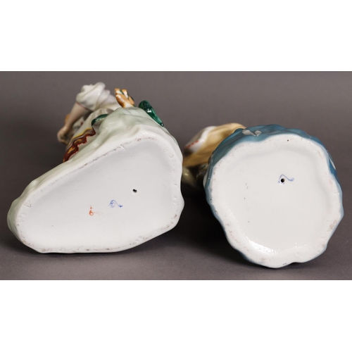 287 - TWO MODERN RUSSIAN PORCELAIN FIGURES, one modelled as a couple in traditional dress, 10 ½” (26.7cm) ... 