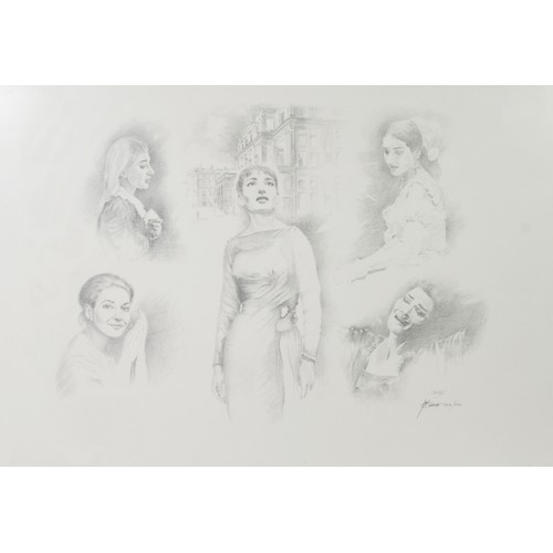 262 - BITHELLARTIST SIGNED LIMITED EDITION PRINT OF PENCIL SKETCHES Maria Callas Signed and numbered 303/8... 