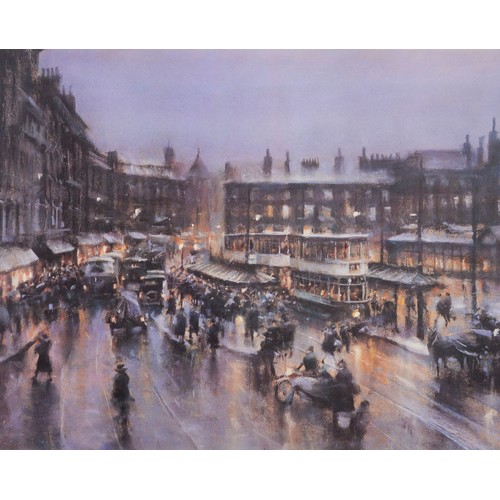 218 - MARC GRIMSHAW (1954) 2 ARTIST SIGNED LIMITED EDITION COLOUR PRINTS OF PASTEL DRAWINGS Piccadilly 193... 