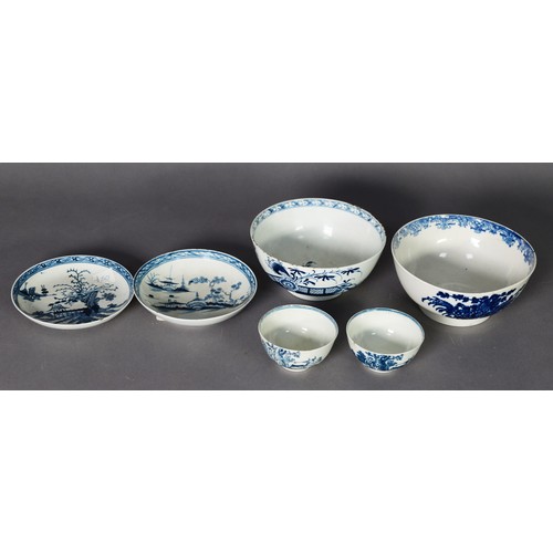 304 - A SMALL COLLECTION OF LATE 18TH CENTURY LIVERPOOL SOFT PASTE PORCELAIN BY SETH PENNINGTON, including... 