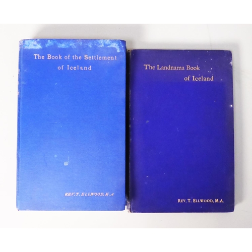 1 - Rev T Ellwood - The Book of the Settlement of Iceland, pub T Wilson Kendal, 1908, with loose folded ... 