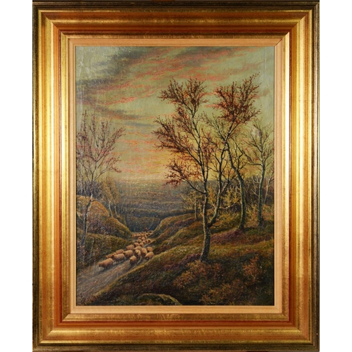 94 - HENRY JOHN LIVENS (1848-1943) OIL PAINTING ON CANVAS Landscape Signed lower left 18