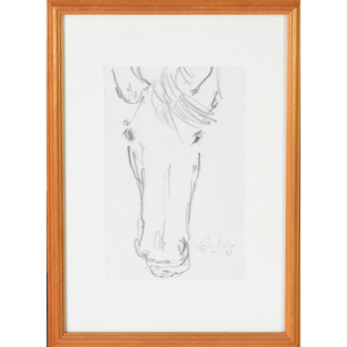 131 - UNIDENTIFIED ARTIST (Twentieth Century) PENCIL DRAWING Study of a Horse's HeadIndistinctly signed &a... 