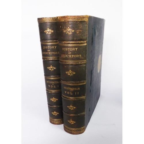 59 - TOPOGRAPHY LOCAL HISTORY. Henry Heginbotham - Stockport Ancient and Modern, 2 vol, pub Sampson Low, ... 