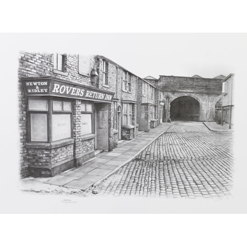 224 - MARC GRIMSHAW (1954) THREE ARTIST SIGNED LIMITED EDITION PRINTS OF A PENCIL DRAWINGS OF MANCHESTER P... 