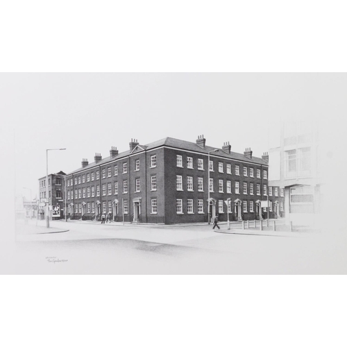 225 - MARC GRIMSHAW (1954) THREE ARTIST SIGNED LIMITED EDITION PRINTS OF PENCIL DRAWINGS OF MANCHESTER Min... 