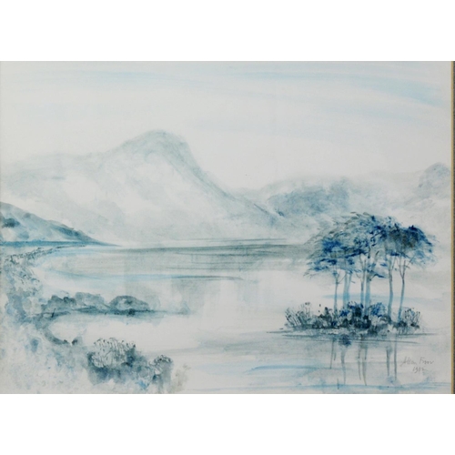 161 - ALLEN FREER (b.1926)WATERCOLOUR & GRAPHITEMountains and lakeSigned and dated 198210” x 13 ½” (25... 