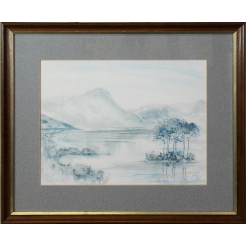 161 - ALLEN FREER (b.1926)WATERCOLOUR & GRAPHITEMountains and lakeSigned and dated 198210” x 13 ½” (25... 