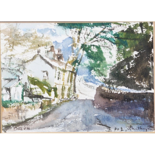 170 - JOHN THOMPSON (1924-2011) PAIR OF WATERCOLOURS Houses in Oldham Signed 5” x 6 ½” (12.7cm x 16.5cm)... 