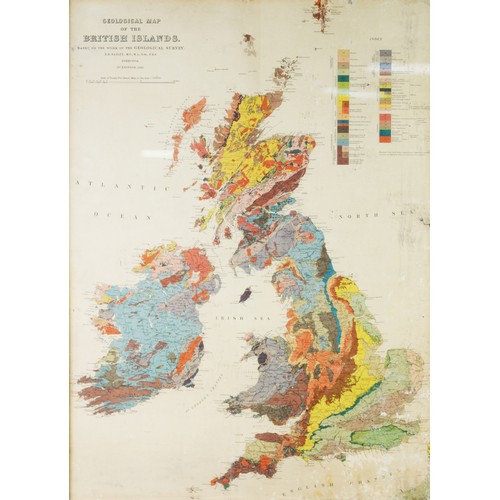 80 - FRAMED GEOLOGICAL MAP OF THE BRITISH ISLES by E B Bailey, 3rd edition 1939 31in x 22 1/2in (78.5 x 5... 