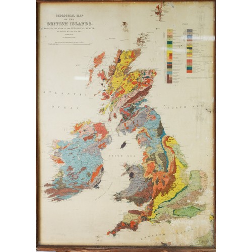 80 - FRAMED GEOLOGICAL MAP OF THE BRITISH ISLES by E B Bailey, 3rd edition 1939 31in x 22 1/2in (78.5 x 5... 