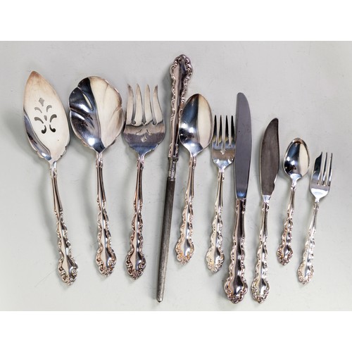 469 - SIXTY TWO PIECE CANTEEN OF MODERN BAROQUE PATTERN COMMUNITY PLATE TABLE CUTLERY FOR SIX PERSONS, in ... 