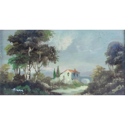 510 - PAIR OF SMALL ITALIAN OIL ON CANVAS MEDITERRANEAN RIVER LANDSCAPESSigned SILAR c.19603