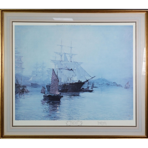 514 - MONTAGUE DAWSON, three artists signed colour prints, seascapes with sailing vessels, signed in penci... 