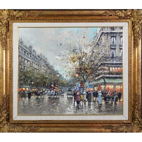 509 - ANTONE BLANCHARD (1910 – 1988)Oil on canvas ‘Paris: Boulevard Hausmann’ Signed lower right and with ... 