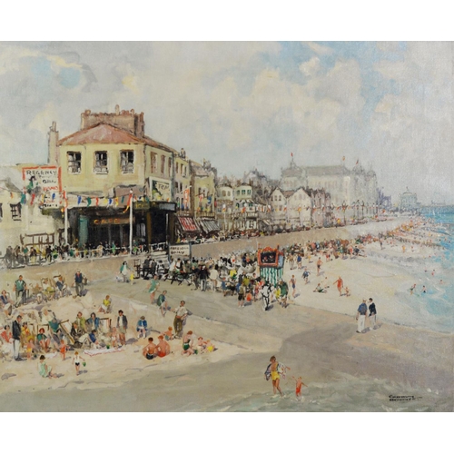 502 - GODWIN BENNETT (1888-1950)Oil painting on canvas‘The Punch & Judy Show, Hastings’Signed lower ri... 