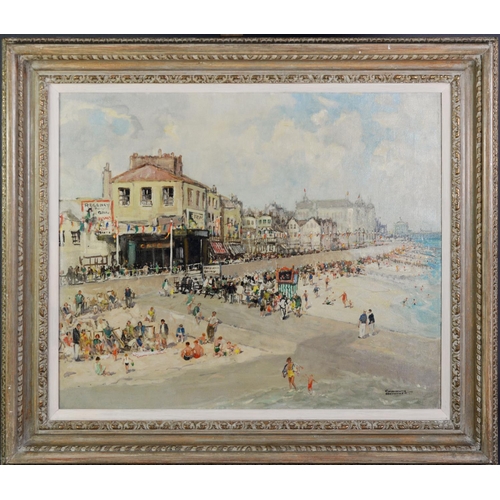 502 - GODWIN BENNETT (1888-1950)Oil painting on canvas‘The Punch & Judy Show, Hastings’Signed lower ri... 