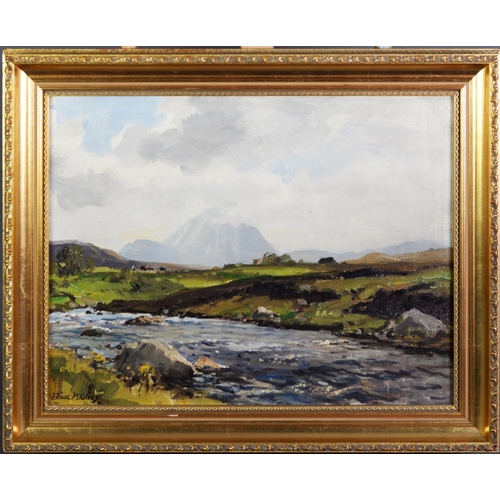 501 - FRANK MCKELVEY R.H.A. R.U.A. (1895-1974)Oil on canvas-board ‘The River at Bramley, Co. Donegal’Signe... 