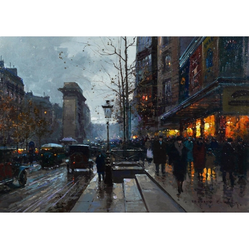 497 - ÉDOUARD-LEON CORTÈS (1882 – 1969)Oil painting on canvas‘Porte St Denis’ Signed lower right12 5/8” x ... 