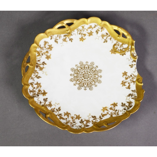 571A - DE HAVILAND LIMOGES PART DESSERT SERVICE, with gilt decoration, plus an associated cake tray [10]C/R... 