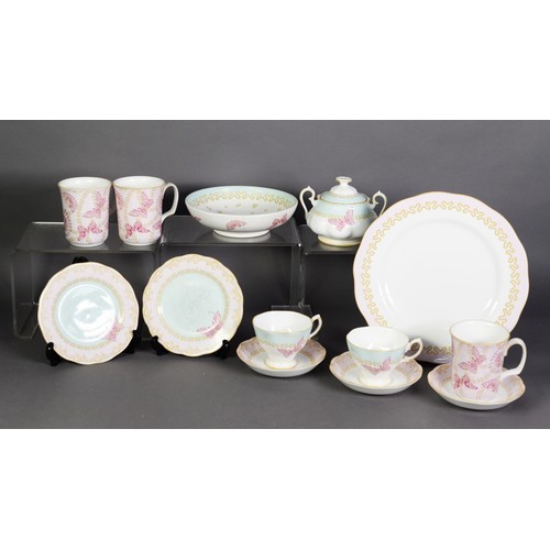 563 - ROYAL ALBERT POTTERY ‘MY FAVOURITE THINGS’ BUTTERFLY PATTERN TEA SERVICE for eight persons, approxim... 