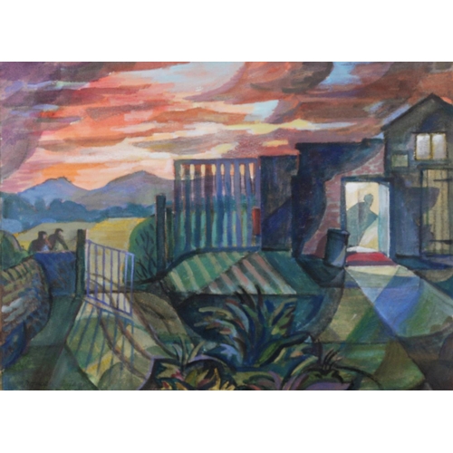 66 - NORMAN JAQUES (1922-2014) MIXED MEDIA ‘Evening Shadows’ Signed and dated (20)02, titled to label ver... 