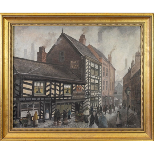 25 - STEPHEN GARBUTT (TWENTIETH CENTURY)OIL ON BOARD ‘The Old Packhorse, Stockport’ Signed 15 ½” x 20” (3... 