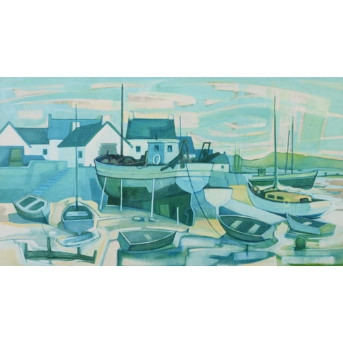 21 - W T DYSON (TWENTIETH CENTURY) WATERCOLOUR‘Harbour’ Signed and dated (19)78 11 ½” x 21” (29.2cm x 53.... 