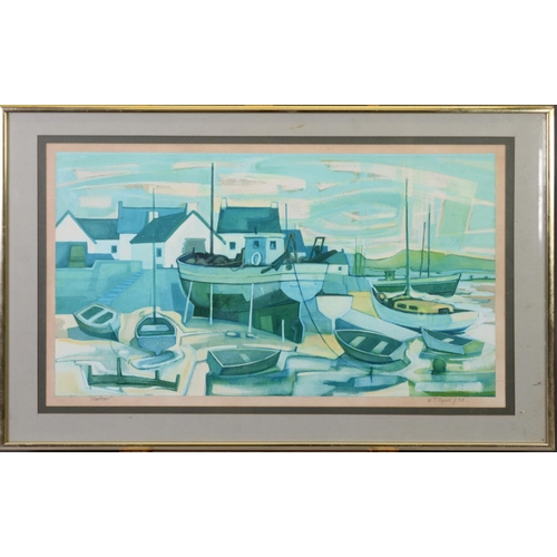 21 - W T DYSON (TWENTIETH CENTURY) WATERCOLOUR‘Harbour’ Signed and dated (19)78 11 ½” x 21” (29.2cm x 53.... 