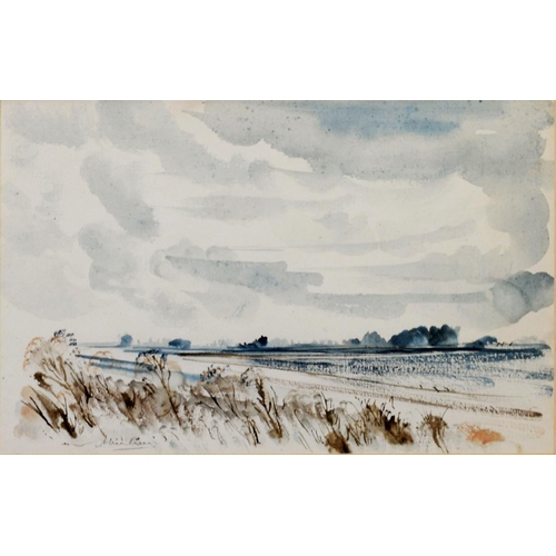 23 - ALLEN FREER (b.1926) TWO WATERCOLOURS ‘Dorset’ 8 ¼” x 12 ½” (21cm x 31.8cm)‘Fen Landscape near Wisbe... 