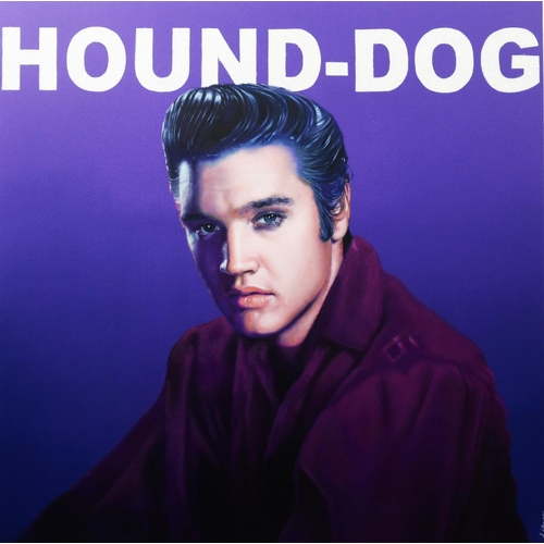 199 - ALEX WEAVER (MODERN) MIXED MEDIA ON CANVAS ‘Hound Dog’ Signed, titled to gallery label verso 39” x 3... 