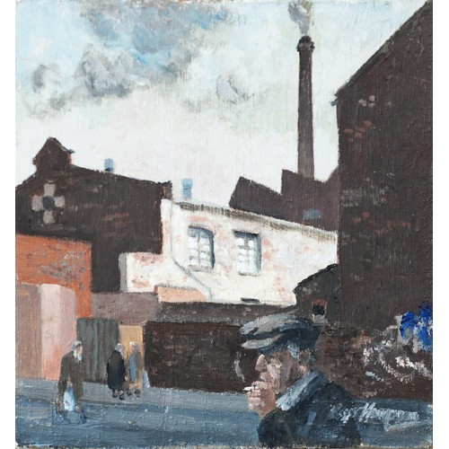 43 - ROGER HAMPSON (1925 - 1996) OIL PAINTING ON BOARD Marshall Street, Denton Signed lower right, titled... 