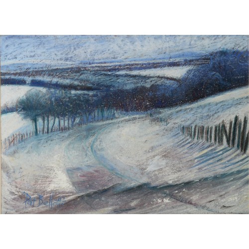 5 - PAT BELLOTTI (1931-2017) PASTEL‘Snow Bound’ Signed, titled to label verso 12 ¾” x 17 ¼” (32.3cm x 43... 