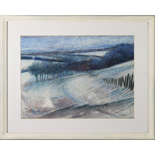 5 - PAT BELLOTTI (1931-2017) PASTEL‘Snow Bound’ Signed, titled to label verso 12 ¾” x 17 ¼” (32.3cm x 43... 