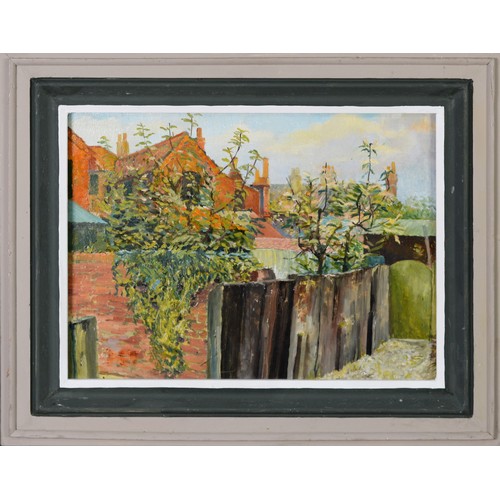 114 - ALBERT B OGDEN (b. 1928)OIL ON BOARD‘Back of Mount Pleasant’ Unsigned, titled in pen verso11 ¼” x 15... 