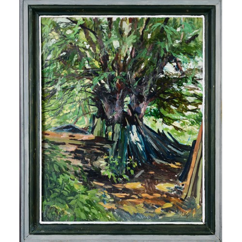 115 - ALBERT B OGDEN (b. 1928) OIL ON BOARD Tree Initialled, untitled 19 ¾” x 15 ¾” (50.1cm x 40cm) Proven... 