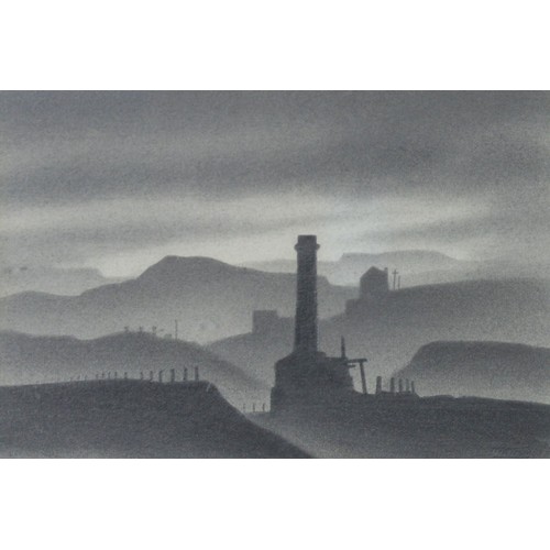 33 - TREVOR GRIMSHAW (1947-2001)PENCIL DRAWING Industrial landscape with chimney in the foregroundSigned,... 