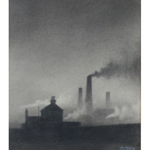 34 - TREVOR GRIMSHAW (1947-2001)PENCIL DRAWING‘House Near Factories’ Signed, titled in biro verso5 ½” x 4... 