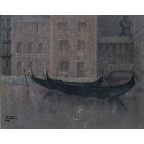 86 - DERRICK JENNINGS (1929-2015) PASTEL Gondolas Signed and dated 1978 10 ¾” x 13” (27.3cm x 33cm)... 