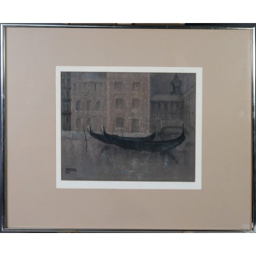 86 - DERRICK JENNINGS (1929-2015) PASTEL Gondolas Signed and dated 1978 10 ¾” x 13” (27.3cm x 33cm)... 