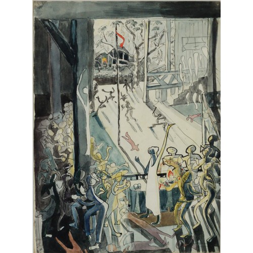 10 - MAY BROADHURST (Poynton Artist active 1930 - 1950; member of the Manchester Academy) PEN AND WASH DR... 