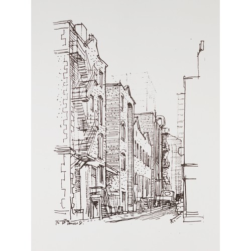 71 - NORMAN JAQUES (1922-2014) TWO SIGNED AND TITLED PRINTS OF PENCIL SKETCHES‘Manchester’, (19)76 Paper ... 