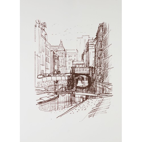 71 - NORMAN JAQUES (1922-2014) TWO SIGNED AND TITLED PRINTS OF PENCIL SKETCHES‘Manchester’, (19)76 Paper ... 