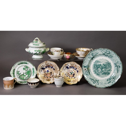 196 - A SMALL GROUP OF COPELAND SPODE AND OTHER, 19th century and later, tea and dinner wares, including s... 