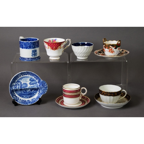 196 - A SMALL GROUP OF COPELAND SPODE AND OTHER, 19th century and later, tea and dinner wares, including s... 