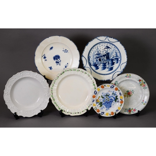 201 - A COLLECTION OF 19TH CENTURY PEARLWARE, including punchbowl c.1800, a similar period cake basket, a ... 