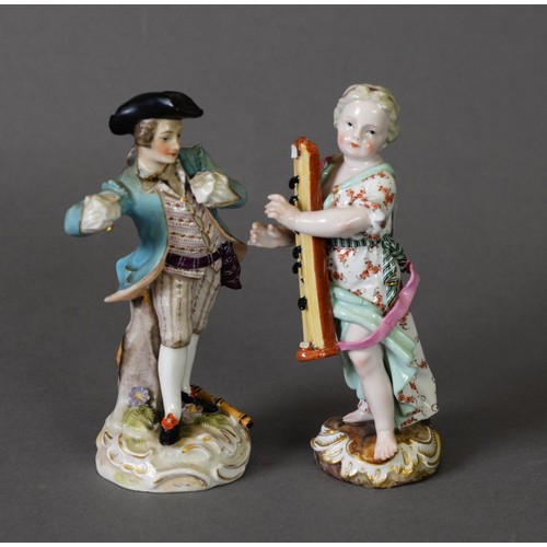 186 - 19TH CENTURY MEISSEN FIGURE GROUP AS A YOUNG GIRL WITH DULCIAN, plus another believed to be Meissen ... 