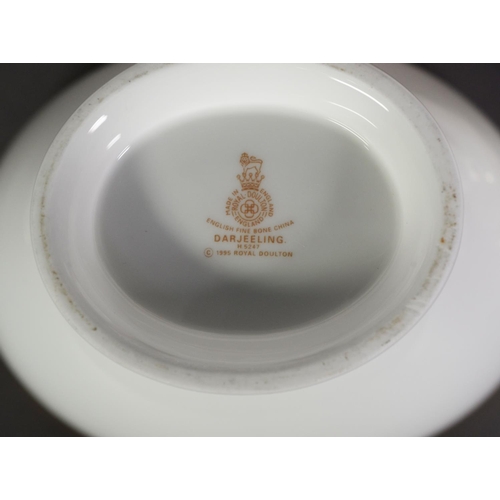 125 - FIFTY TWO PIECE ROYAL DOULTON ‘DARJEELING’ PATTERN CHINA PART DINNER AND TEA SERVICE, comprising: 8 ... 