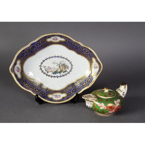 137 - NINETEENTH CENTURY STEVENSON & HANCOCK DERBY PORCELAIN TEA TASTER, painted in colours and gilt w... 